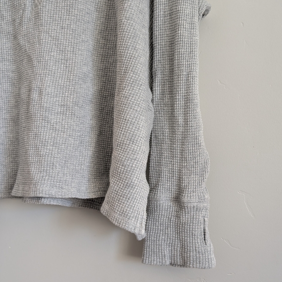 Aerie Offline Gray Waffle Knit Henley Top - Picture 2 of 3